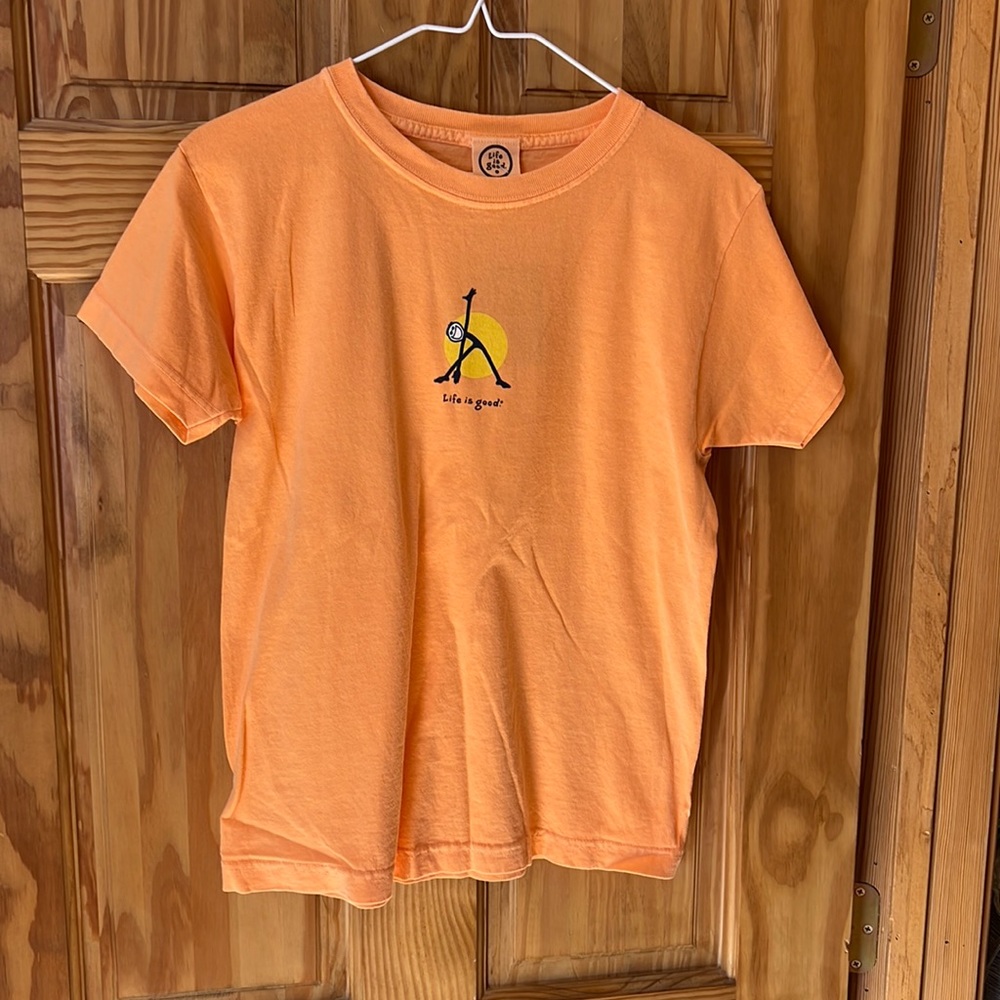 Life is good short sleeve T-shirt women medium orange. - Picture 2 of 3